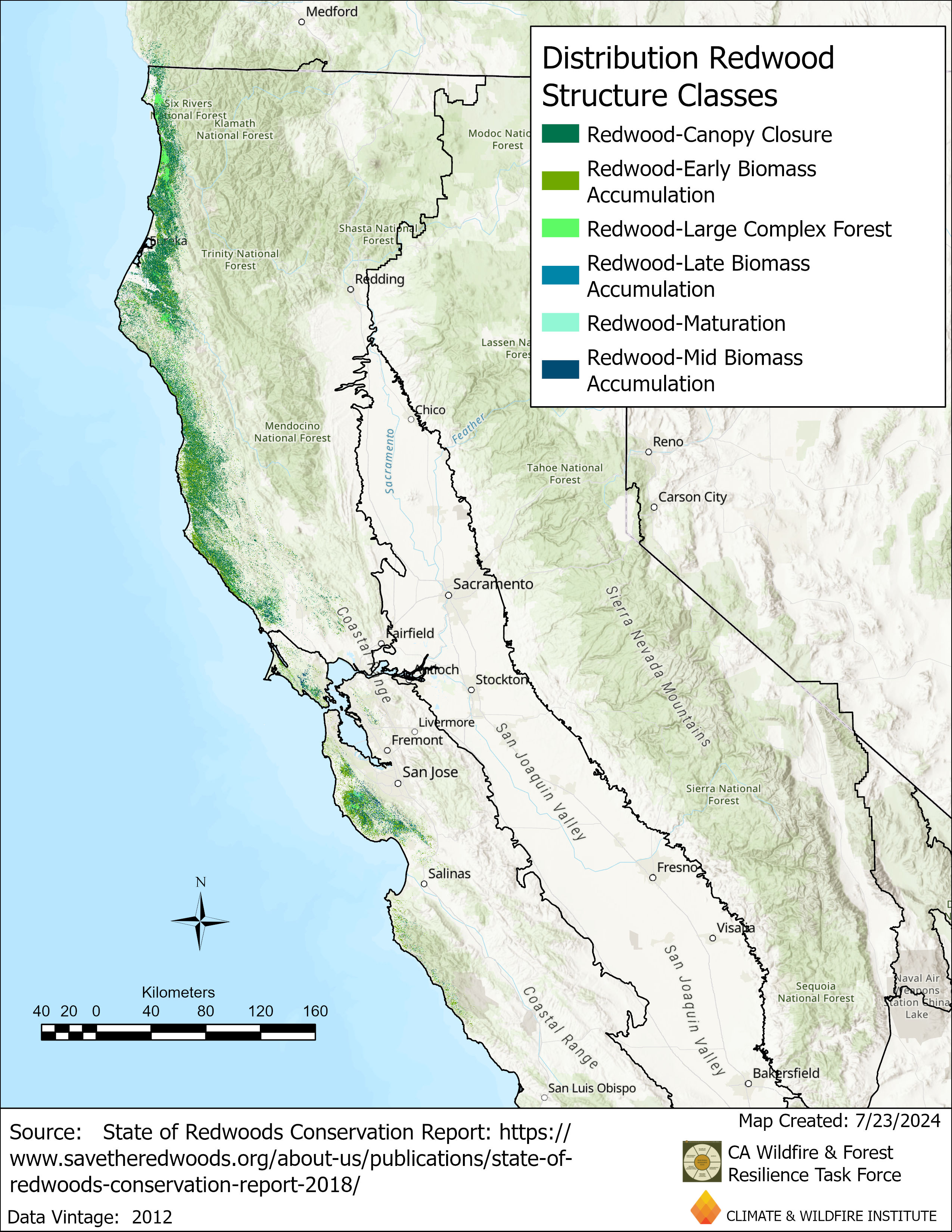 Tree Type Map California California Landscape Metrics (CLM)